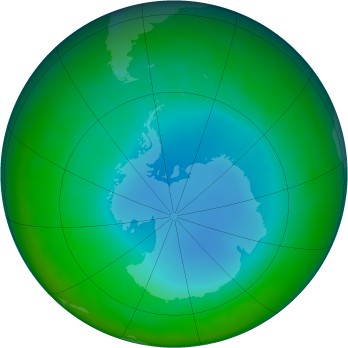 Antarctic ozone map for 2003-07